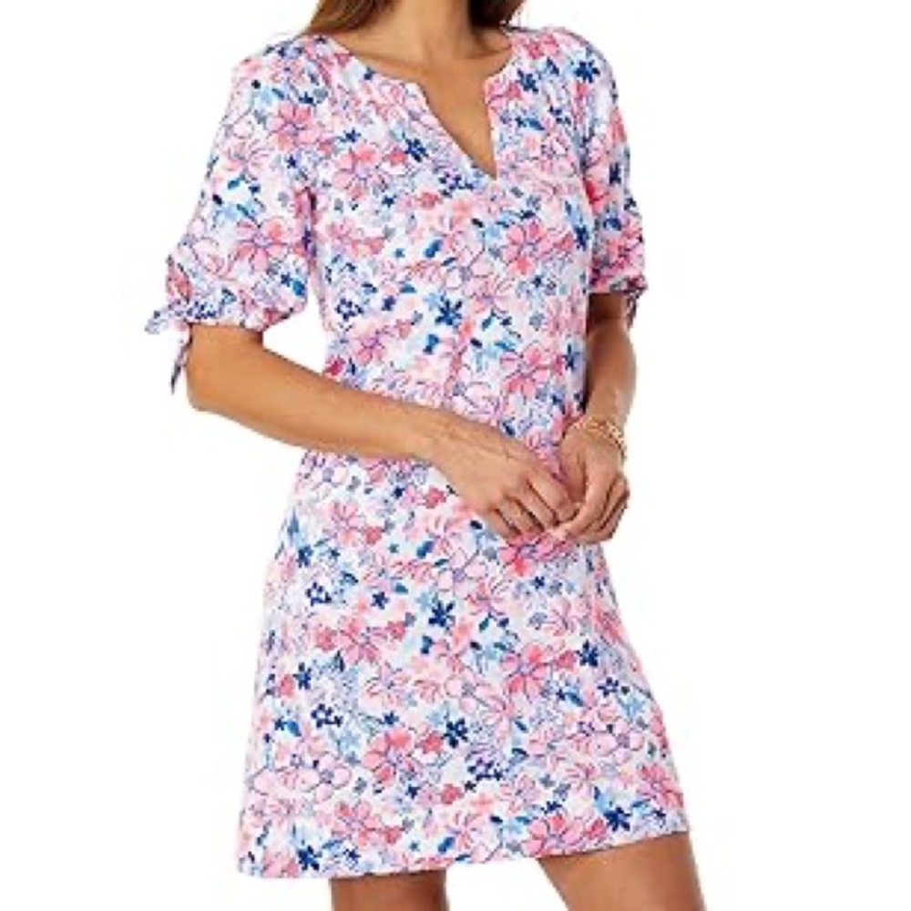 LILLY PULITZER: Easley Short Sleeve Dress; Resort White Party Like a Lobstar, S